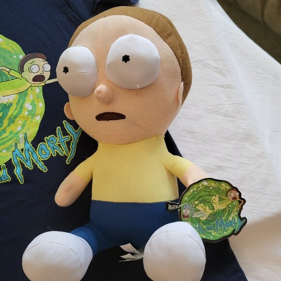 Rick And Morty T-Shirt men small / & Plush 10" Morty 2018 w Tag - Excellent Cond - Picture 3 of 16